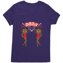Load image into Gallery viewer, New Year 2025 Betty Boop Design Shirt, Betty Boop Vneck, 2025 Shirt, New Year Shirt, Womens V-Neck, Christmas Shirt, Christmas Gift For Her