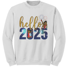 Load image into Gallery viewer, New Year Sweatshirt, Hello 2025 Sweatshirt, Betty Boop Sweatshirt, Happy New Year Sweater, Holiday Gift, Womens Christmas Gift For Her