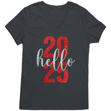 Load image into Gallery viewer, New Year Vneck, New Year Shirt, Hello 2025 Shirt, Happy New Year 2025 Tshirt, New Year Family Shirt, Christmas Shirt, Christmas Gift For Her