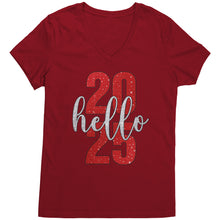 Load image into Gallery viewer, New Year Vneck, New Year Shirt, Hello 2025 Shirt, Happy New Year 2025 Tshirt, New Year Family Shirt, Christmas Shirt, Christmas Gift For Her