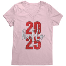 Load image into Gallery viewer, New Year Vneck, New Year Shirt, Hello 2025 Shirt, Happy New Year 2025 Tshirt, New Year Family Shirt, Christmas Shirt, Christmas Gift For Her