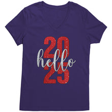 Load image into Gallery viewer, New Year Vneck, New Year Shirt, Hello 2025 Shirt, Happy New Year 2025 Tshirt, New Year Family Shirt, Christmas Shirt, Christmas Gift For Her