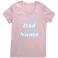 Load image into Gallery viewer, Personalized Tshirt, The Hottest Dad In Town Shirt Custom Dad Vneck With Names Personalized Gift For Dad Christmas Gifts Family Shirt Gift