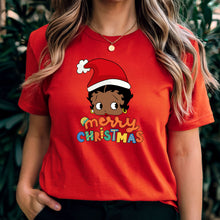 Load image into Gallery viewer, Betty Boop Shirt, Merry Christmas Shirt, Betty Boop Christmas Tshirt, Christmas Gift, Winter Shirt, Cute Holiday Tee, Cute Christmas Shirt