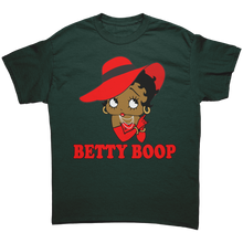 Load image into Gallery viewer, Retro_Betty_Boop_Shirt_for_Women__Cut_Forest_Green_Mockup.png