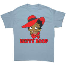 Load image into Gallery viewer, Retro_Betty_Boop_Shirt_for_Women__Cut_Light_Blue_Front_Mockup.png