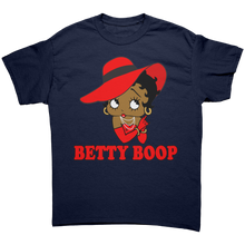 Load image into Gallery viewer, Retro_Betty_Boop_Shirt_for_Women__Cut_Navy_Front_Mockup.png