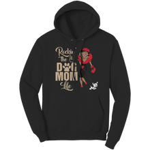 Load image into Gallery viewer, Rocking_The_Dog_Mom_Life_Hoodie_Mom_Wom_Black_Front_Mockup.png