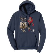 Load image into Gallery viewer, Rocking_The_Dog_Mom_Life_Hoodie_Mom_Wom_Navy_Front_Mockup.png