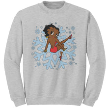 Load image into Gallery viewer, Snowflakes Sweatshirt, Betty Boop Womens Sweatshirt Gift, Snowflake Christmas Sweatshirt Betty Boop Shirt Sweater For Christmas Gift For Her