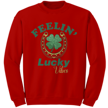 Load image into Gallery viewer, St_Patricks_Day_Sweatshirt_Feeling_Luck_Red_Mockup.png