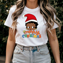 Load image into Gallery viewer, Betty Boop Shirt, Merry Christmas Shirt, Betty Boop Christmas Tshirt, Christmas Gift, Winter Shirt, Cute Holiday Tee, Cute Christmas Shirt