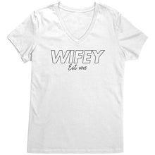 Load image into Gallery viewer, Wifey Shirt, Wifey Est 2025 Shirt, Wifey Crewneck, Wedding Shirt, Wedding Gift Valentine Shirt Valentine Gift For Her Valentine Womens Vneck