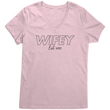 Load image into Gallery viewer, Wifey Shirt, Wifey Est 2025 Shirt, Wifey Crewneck, Wedding Shirt, Wedding Gift Valentine Shirt Valentine Gift For Her Valentine Womens Vneck
