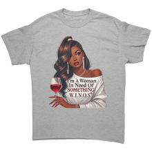 Load image into Gallery viewer, Woman_In_Need_Of_Something_Shirt_WINOS__Sport_Grey_Front_Mockup.png