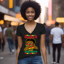 Load image into Gallery viewer, Juneteenth Shirt, Betty Boop V-Neck T-Shirt, Celebrate Juneteenth Graphic Shirt Gift, Black Queen Women Empowerment Clothing, Freedom Shirt