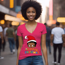 Load image into Gallery viewer, Betty Boop Vneck Shirt, Merry Christmas Vneck Shirt, Betty Boop Christmas Shirt, Christmas Gift, Betty Boop Lover Gift, Cute Christmas Vneck