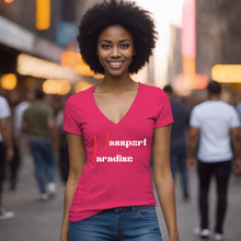 Load image into Gallery viewer, Passport To Paradise Shirt For Women Vacation V-neck Shirt, Travel Shirt, Airplane Shirt, Cruise Shirt Travel Gifts For Her, Womens Clothing