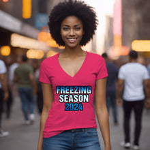 Load image into Gallery viewer, Freezing Season Vneck Shirt, Cute Winter Shirt, Christmas Shirt, Freezing Season Vneck, Christmas Gifts, Holiday Shirt, Winter Season 2024