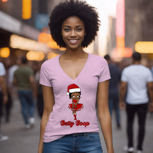 Load image into Gallery viewer, Funny Christmas Shirt, Betty Boop Shirt, Betty Boop Vneck Cute Betty Boop Tshirt Betty Boop Christmas Gifts Black Betty Boop Womens Clothing