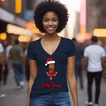 Load image into Gallery viewer, Funny Christmas Shirt, Betty Boop Shirt, Betty Boop Vneck Cute Betty Boop Tshirt Betty Boop Christmas Gifts Black Betty Boop Womens Clothing
