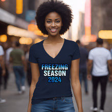 Load image into Gallery viewer, Freezing Season Vneck Shirt, Cute Winter Shirt, Christmas Shirt, Freezing Season Vneck, Christmas Gifts, Holiday Shirt, Winter Season 2024