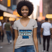 Load image into Gallery viewer, Freezing Season Vneck Shirt, Cute Winter Shirt, Christmas Shirt, Freezing Season Vneck, Christmas Gifts, Holiday Shirt, Winter Season 2024