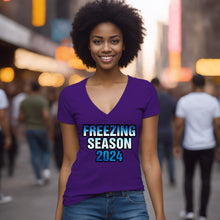 Load image into Gallery viewer, Freezing Season Vneck Shirt, Cute Winter Shirt, Christmas Shirt, Freezing Season Vneck, Christmas Gifts, Holiday Shirt, Winter Season 2024