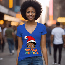 Load image into Gallery viewer, Betty Boop Vneck Shirt, Merry Christmas Vneck Shirt, Betty Boop Christmas Shirt, Christmas Gift, Betty Boop Lover Gift, Cute Christmas Vneck