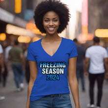 Load image into Gallery viewer, Freezing Season Vneck Shirt, Cute Winter Shirt, Christmas Shirt, Freezing Season Vneck, Christmas Gifts, Holiday Shirt, Winter Season 2024