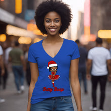 Load image into Gallery viewer, Funny Christmas Shirt, Betty Boop Shirt, Betty Boop Vneck Cute Betty Boop Tshirt Betty Boop Christmas Gifts Black Betty Boop Womens Clothing
