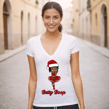 Load image into Gallery viewer, Funny Christmas Shirt, Betty Boop Shirt, Betty Boop Vneck Cute Betty Boop Tshirt Betty Boop Christmas Gifts Black Betty Boop Womens Clothing