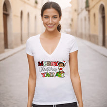 Load image into Gallery viewer, Merry Christmas You All Shirt, Christmas Vneck, Cute Christmas Shirt, Christmas Gifts, Betty Boop Christmas Shirt, Betty Boop Lover Gift
