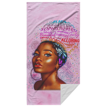Load image into Gallery viewer, Sophisticated Beach Towel | Afro Girl Towel | Salt Life | Beach Gifts | Gifts for Her | Travel