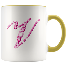 Load image into Gallery viewer, Initial V | Monogram Coffee Mug | Custom Letter Mug | Bling Style | Initial Letter Cup