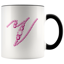 Load image into Gallery viewer, Initial V | Monogram Coffee Mug | Custom Letter Mug | Bling Style | Initial Letter Cup