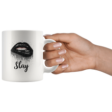Load image into Gallery viewer, Black Dripping Lip Slay Mug for Hot or Cold Beverages