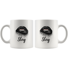 Load image into Gallery viewer, Black Dripping Lip Slay Mug for Hot or Cold Beverages