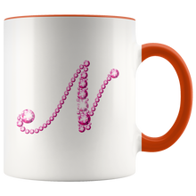 Load image into Gallery viewer, Initial N | Monogram Coffee Mug | Custom Letter Mug | Bling Style | Initial Letter Cup