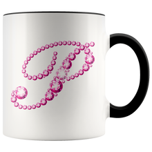 Load image into Gallery viewer, Initial P | Monogram Coffee Mug | Custom Letter Mug | Bling Style | Initial Letter Cup