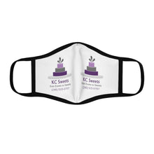 Load image into Gallery viewer, Fitted Polyester Face Mask - KC Sweets - White Background