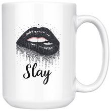 Load image into Gallery viewer, Black Dripping Lip Slay Mug for Hot or Cold Beverages
