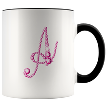 Load image into Gallery viewer, Initial A - Monogram Coffee Mug - Custom Letter Mug - Bling Style Initial Letter Cup