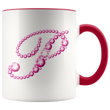 Load image into Gallery viewer, Initial P | Monogram Coffee Mug | Custom Letter Mug | Bling Style | Initial Letter Cup