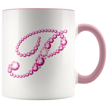 Load image into Gallery viewer, Initial P | Monogram Coffee Mug | Custom Letter Mug | Bling Style | Initial Letter Cup