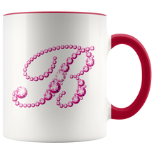Load image into Gallery viewer, Initial B - Monogram Coffee Mug - Custom Letter Mug - Bling Style Initial Letter Cup