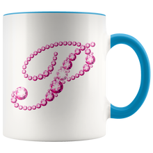 Load image into Gallery viewer, Initial P | Monogram Coffee Mug | Custom Letter Mug | Bling Style | Initial Letter Cup