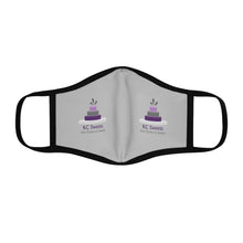 Load image into Gallery viewer, Fitted Polyester Face Mask Smaller Logo only with Grey Background