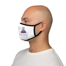Load image into Gallery viewer, Fitted Polyester Face Mask - KC Sweets - White Background