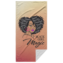 Load image into Gallery viewer, Black Girl Magic Beach Towel | Salt Life | Travel Gifts | Girls Trip Travel | Afro Girl